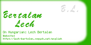 bertalan lech business card